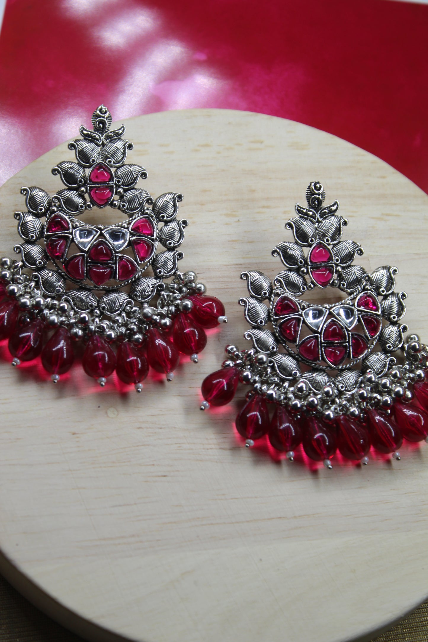 Violet Chandbali Ear Rings