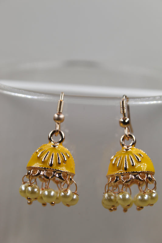 Yellow Dazzling Jhumka