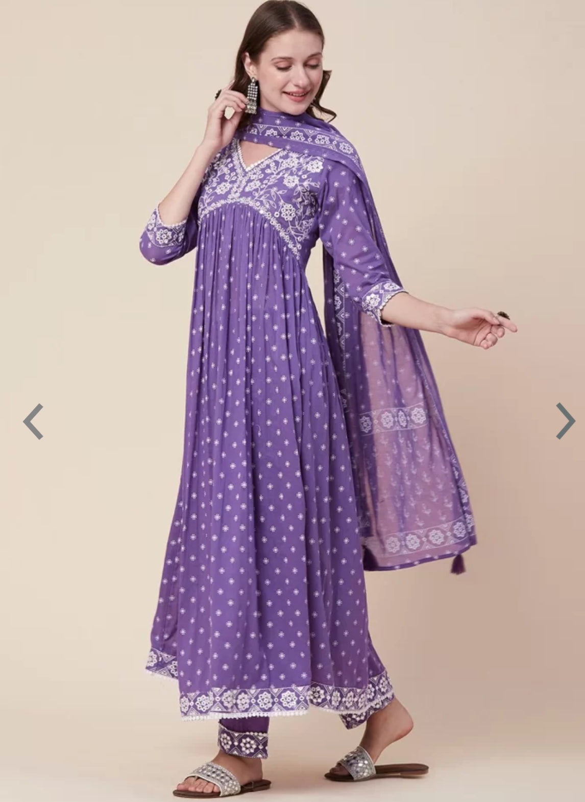 Violet colour kurta set